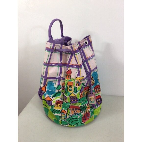 Sally Huss Bag Backpack Drawstring Tote - Picture 1 of 8